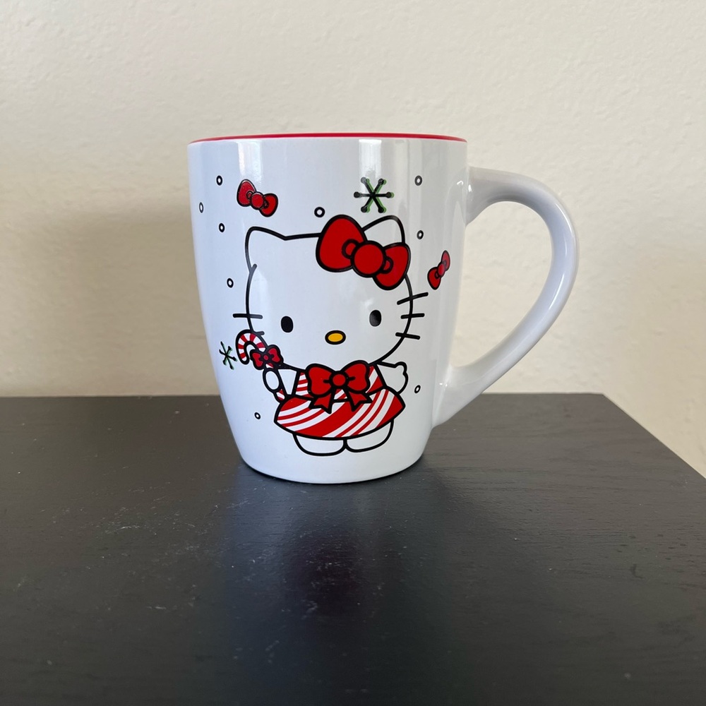Sanrio Hello Kitty Christmas Candy Cane Dress Ceramic Coffee Mug 25oz New